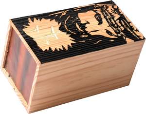 Handcrafted Pinewood Urnสําหรับเถ้ามนุษย์Celic Crossและพระเยซูใบหน้ากล่องไม้ - Burying Urnสําหรับเถ้าHandcraftedขนาดใหญ่Urn - Product Image 3