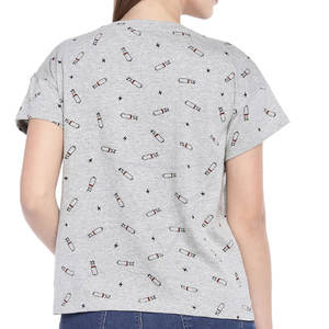 Hot Sale <b>Women's</b> Lightweight Knitted Summer <b>T</b>-<b>Shirt</b> Hip Hop Style Digital Printed Plain Dyed Summer Wear - Product Image 4