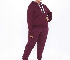 Nouveau survêtement élégant de couleur unie avec 2 pièces Training Jogging Wear Survêtement Femme Vente en gros Fabricant d'usure OEM - Product Image 5