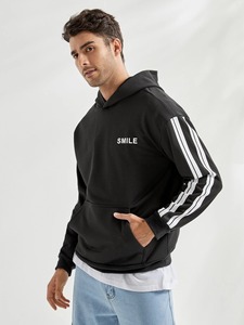 Sweat à capuche épais et surdimensionné pour hommes, couleur unie, pull Streetwear, sweat-shirt d'hiver à la mode, haut - Product Image 5