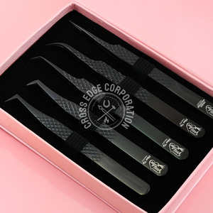 Pince à cils professionnelle en acier inoxydable 90 volume de botte pince à épiler mince mince léger isolation pince à épiler antidérapante faux cils - Product Image 1