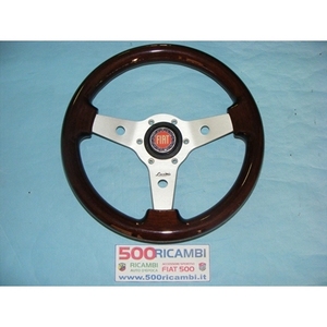 Volante Deportivo Luisi Imola en Radica Di Legno de 31 cm para FIAT 500 y 126 con Claxon Fiat - Product Image 1