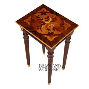 Juego de Mesas Nido Clásicas de Madera y Latón con Marquetería Artesanal para una Decoración Elegante y Lujosa del Hogar - Product Image 6