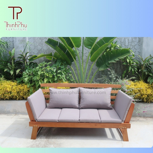 Banco moderno de madera maciza de acacia, cómodos muebles de exterior Vietnam para Patio Park Mall Hotel-Thinh Phu Furniture - Product Image 3