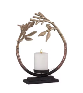 Décoration intérieure en métal fait à la main bougeoirs de mariage de noël finition argentée structurée durable de haute qualité - Product Image 2