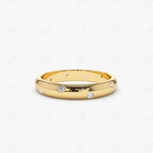 Stylish 14K Yellow Gold Women's Wedding and Anniversary <b>Ring</b> Cut Diamond Engagement <b>Ring</b> with <b>Dome</b> Design - Product Image 1