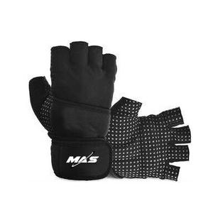 Customizable Purple Light Blue Women's Gym <b>Gloves</b> <b>Fingerless</b> Fitness Weight Lifting Training Set Leather Rubber Body Logo Color - Product Image 2