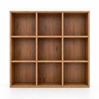 Meuble de rangement en bois moderne en forme de cube avec panneau arrière et étagère ouverte - Meuble de salon gain de place