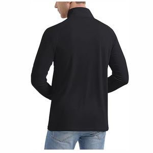 Men's Knitted Long Sleeve UPF 50+ Sun Protection Rash Guard T-<b>Shirts</b> 1/4 <b>Zip</b> Breathable Sporty Outdoor Golfing Biking Fishing - Product Image 2