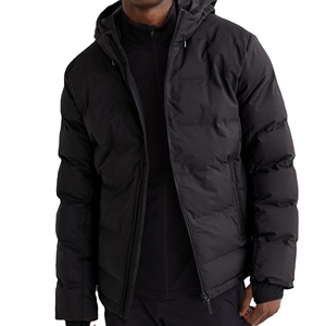 Venta al por mayor por encargo de alta calidad negro de los hombres Puffer Chaqueta de manga desmontable con capucha Puffer chaqueta para los hombres - Product Image 1