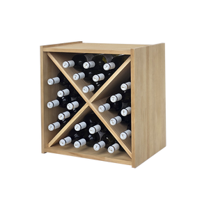 Portabottiglie in legno di pino color rovere chiaro con divisioni combinabili per 20 bottiglie 4 marche compatibili - Product Image 1