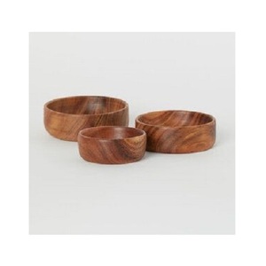 Lot de 4 bols de nourriture en bois Design fantastique Vaisselle de couleur marron Bol de service alimentaire à un prix abordable - Product Image 4