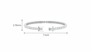 Pulsera de Tenis de Oro de 14K con Diamantes Redondos Naturales |   Diamante de Corte Brillante de 7.08 Quilates - Product Image 2