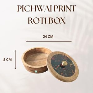 Classic <b>Wooden</b> Chapati <b>Box</b> for Keeping Rotis Fresh During Lunch and Dinner Budget <b>Wooden</b> Roti <b>Box</b> for Hot Chapatis - Product Image 2