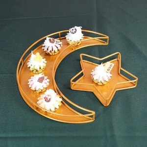 Elegante bandeja de Ramadán de Luna y estrella de Metal para servir en el hogar Iftar dormitorio comedor y decoración islámica festiva y uso de regalo - Product Image 1