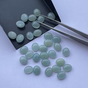 8mm 10mm aguamarina azul Natural liso ovalado parte posterior plana calibrado cabujón piedra preciosa suelta DIY para fabricación de joyas anillos fábrica - Product Image 2