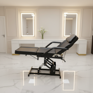 Fauteuil de soin électrique noir pour spa et salon de beauté, réglable, portable, avec cadre métallique et éponge haute densité, protection personnelle - Product Image 4