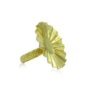 Brass Gold Rhodium Plated Vintage <b>Statement</b> <b>Ring</b> Fashionable Geometric Gemstone Claw Inlay Children Size Perfect Gift Jewelry - Product Image 2