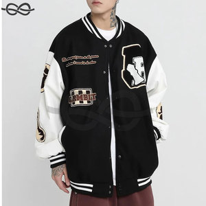 OEM Embroidery Patches Jaket Custom Logo Letterman <b>Jacket</b> Baseball Lather Streetwear Coat <b>Varsity</b> Bomber <b>Jacket</b> for Men - Product Image 6