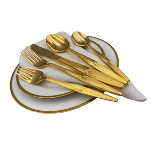 Couverts modernes en métal doré avec long manche à prix de gros Couverts de haute qualité pour la maison Vaisselle - Product Image 1