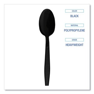 Cuillères à café jetables en polypropylène noir robuste Boardwalk, 1000/carton - Product Image 6