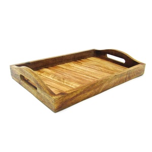 Plateau de service pour petit déjeuner thé café d'excellente qualité avec poignées plateau de service décoratif vaisselle traiteur plateau de service en bois - Product Image 1