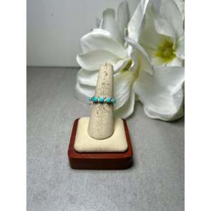 Kingman Turquoise & Sterling Silver Ring Navajo-<b>Crafted</b> Cultural Collectible Jewelry-for Men & Women - Product Image 1