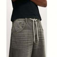 Pantalon en jean ample et respirant de haute qualité, lavable, personnalisé, pour homme, délavé, avec strass, denim printemps