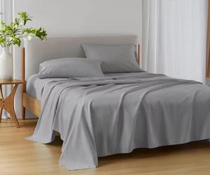 High Quality 300 TC <b>Queen</b> Size <b>Sheet</b> Set 4 Piece Light Gray Soft Durable Bedding for Commercial Use Available at Export price - Product Image 5