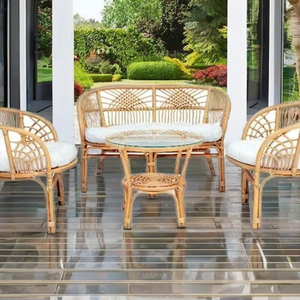 Bahama # Juego de Muebles Modulares de Ratán de 23 Piezas, Sillón, Sofá, Mesa de Centro de Vidrio, Cómodo y Elegante para Sala de Estar, Oficina en Casa, Dormitorio - Product Image 2