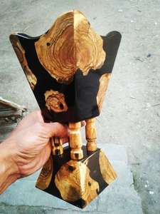 Handcrafted Wooden <b>Resin</b> Incense Burner Bakhoor Burner for Home Mosque Arabic Oud Incense Burner Traditional MiddleEastern Style - Product Image 2