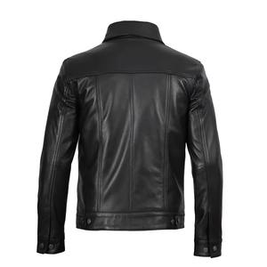 Chaqueta de Cuero para Hombre al por Mayor, Estilo Urbano Moderno, Fabricada con Cuero Genuino de Vaca - Product Image 3