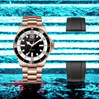 AURORA Montre unisexe de haute qualité en acier inoxydable 316L, étanche 10 ATM, mouvement à quartz, cadran à aiguilles, verre saphir, bracelet de 22 mm