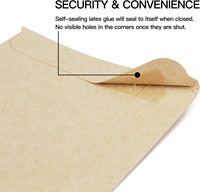 Enveloppes en papier kraft écologiques, petites, personnalisables, imprimables, refermables, auto-adhésives, pour sachets de graines, vente en gros à prix réduit