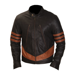 Chaquetas de Cuero Personalizadas para Hombre, Estilo Casual, Marrón, para Motociclistas, Impermeables, Transpirables, Resistentes al Viento, de Cuero Genuino, Vintage, Cuello Alto - Product Image 3