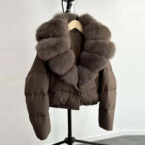 Chaqueta acolchada de lona unisex de alta calidad, estilo recortado con Abrigo acolchado, chaqueta de moda con logotipo frontal de primavera personalizado - Product Image 4