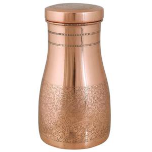 Carafe en cuivre à l'éclat naturel avec double paroi et couvercle, étanche, grande capacité - Ajoute de la chaleur et du luxe aux cuisines/espaces de repas - Product Image 1