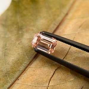 Diamante cultivado en laboratorio VVS rosa vivo de 0,51 quilates corte redondo y Esmeralda para joyería para pendientes colgante o collar - Product Image 5