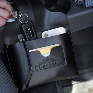 <b>Personalized</b> Car Organizer First Car Gift for Her Custom Car Accessories for Her <b>Sweet</b> 16 Gifts Leather Car Organizer - Product Image 1