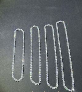 3 MM 5MM 6 MM VVS1 Moissanite Diamond Chain Yellow <b>Gold</b> Cuban Link Necklace Pendants Charms Hip Hop Rapper Style Miami Style - Product Image 6