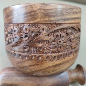 Juego de mortero y Maja de madera Natural 100%, molinillo de especias y hierbas, diseños hechos a mano, uso de laboratorio de mortero de madera - Product Image 1