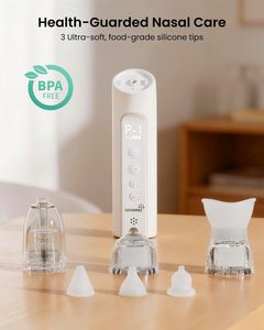 Aspirateur nasal 3-en-1 pour bébé, nettoyeur nasal par pulvérisation et dispositif de soufflage, respectueux de la peau, outil de soin du nez à arrêt automatique - Product Image 4