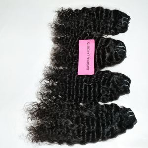Bundle non traité 100% Remy vente en gros machine indienne double trame traitement des ondes profondes aucun femmes noires Extension de cheveux humains - Product Image 6