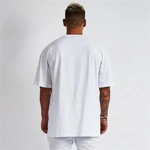 Venta al por mayor 260gsm hombres Vintage Heavy Mock Neck camiseta recortada Box Fit con Boxy Oversize Drop Shoulder camiseta en blanco - Product Image 4