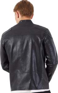 Veste imperméable d'hiver pour hommes coupe-vent chaud en cuir véritable pour High Street couleur noire 2025 - Product Image 2