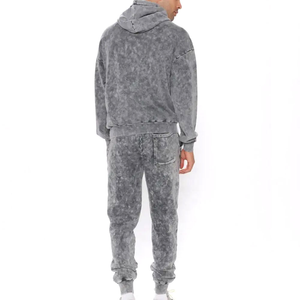 OEM ชุดวอร์มสองชิ้นสำหรับเล่นยิมของผู้หญิง, เสื้อกันหนาวแบบสวมหัวผ้าคอตตอน100% สีพื้นและกางเกง - Product Image 2