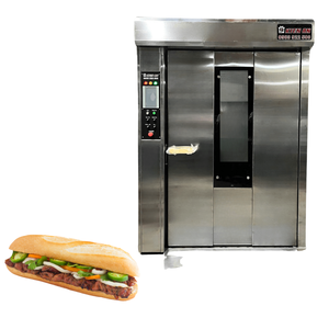 Four Rotatif Avec Logo Personnalisé Altuntop Chariot 24 Plateaux Four à Pain Machine de Cuisson au Gaz 32 Plateaux Rotatif Qualité Vietnamienne 30Kw/H - Product Image 1