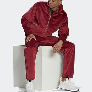 Casual Hommes Noir Couleur Velours Fermeture Éclair Hoodies Solide Poche Latérale Pantalon Velours Pyjamas Pour Hommes Survêtement Femmes À Vendre - Product Image 3