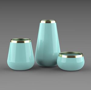 Vantage Modern Luxury Set de 3 Metal con jarrón de flores con acabado antiguo Estilo único Fancy para decoración del hogar y decoración de deshierbe - Product Image 3