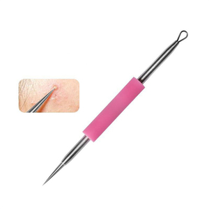 Kit d'extraction de points noirs, extracteur de comédons, pinces courbées pour points noirs, kit professionnel en acier inoxydable pour l'élimination des boutons, de l'acné et des imperfections - Product Image 6